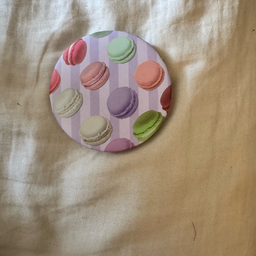 Macaron Patterned Compact Mirror